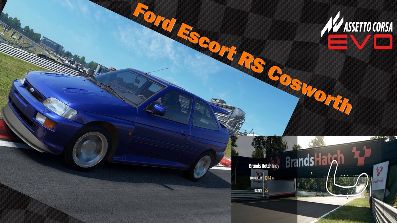 Tour de piste à  Brands Hatch Indy en Ford Escort RS Cosworth sur Assetto Corsa EVO