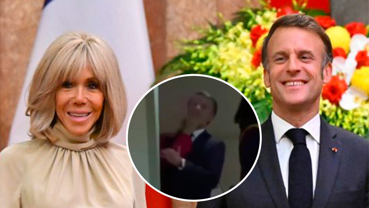 Emmanuel Macron, presidente de Francia, es abofeteado por su esposa