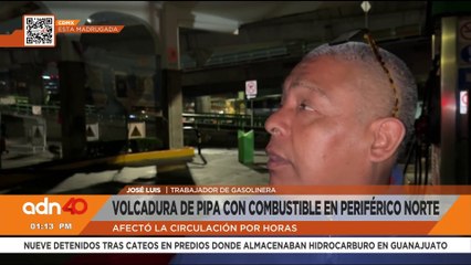 Así quedó la pipa volcada con combustible en Periférico Norte