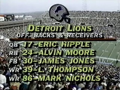 Detroit Lions at New England Patriots - 1.Half ( 1985 Week 14 )
