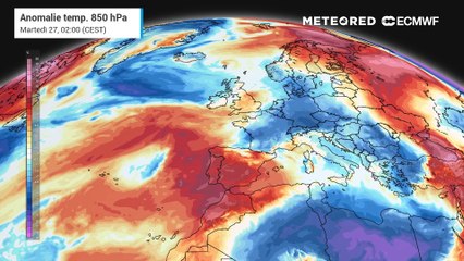Martedì 27 maggio: anomalie temperature