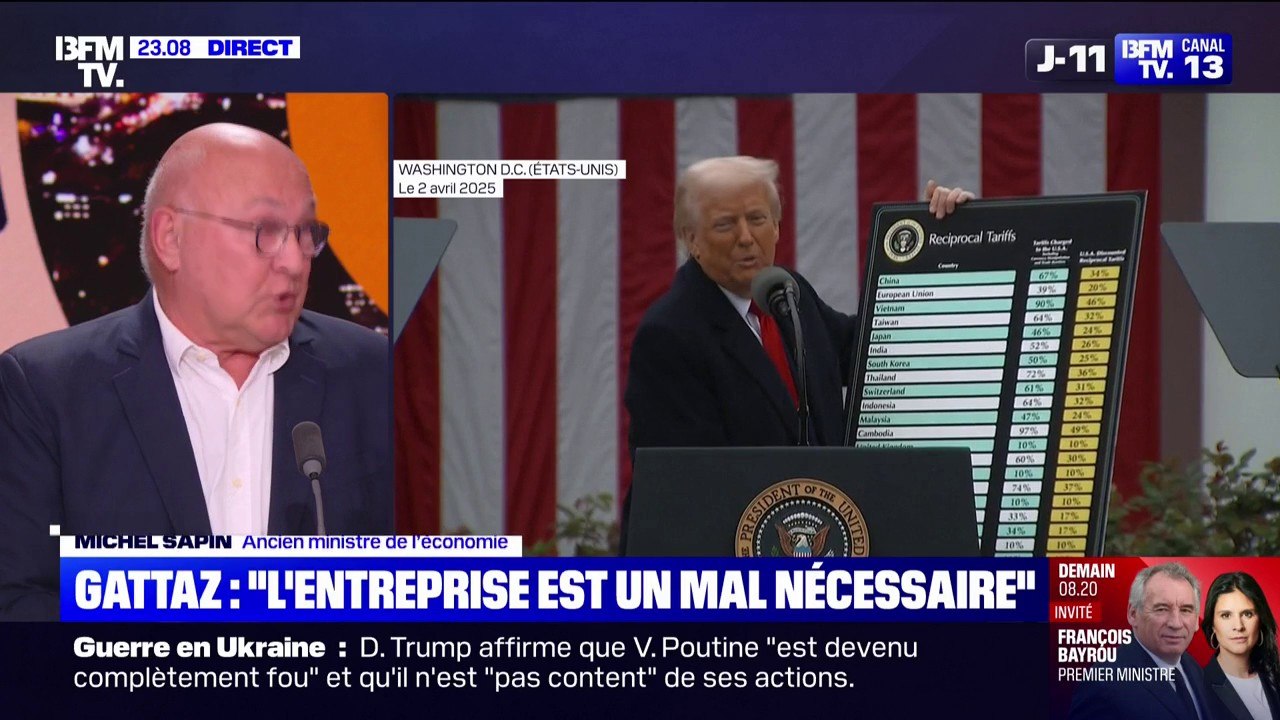 Droits de douane: "Le meilleur atout pour l'Europe, c'est que la politique que défend Donald Trump est mauvaise pour les États-Unis", affirme Michel Sapin, ancien ministre de l'Économie