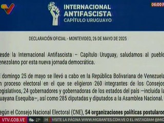 Internacional Antifascista Capítulo Uruguay felicita la victoria del GPP en las elecciones del 25-M
