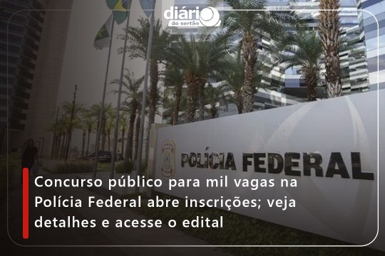 Concurso público para mil vagas na Polícia Federal abre inscrições; veja detalhes e acesse o edital