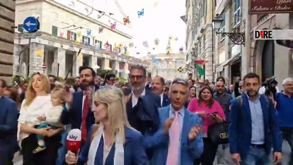 Genova -  COMUNALI. GENOVA, SALIS IN CORTEO DA POINT A COMUNE (26.05.25)