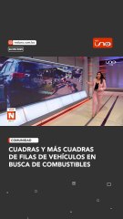 Cuadras y más cuadras de filas de vehículos en busca de combustible