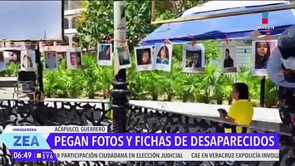 Pegan fotos y fichas de personas desaparecidas en Acapulco, Guerrero