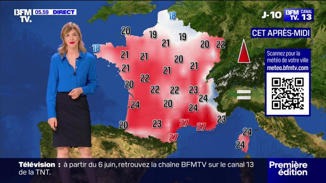 Une France divisée avec des nuages sur le nord du pays et du soleil au Sud, et des températures comprises entre 18°C et 27°C... La météo de ce mardi 27 mai