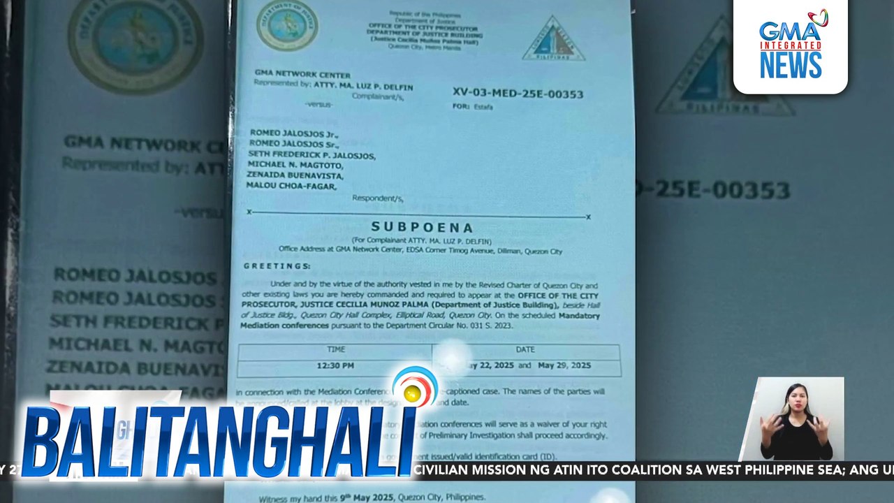 Pinadadalo ng QC Prosecutors Office ang ilang opisyal ng TAPE Inc. at ilang kinatawan ng GMA Network para sa mediation conference kaugnay sa mahigit P37-M estafa complaint inihain ng GMA Network | Balitanghali