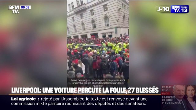Liverpool: une voiture percute la foule et fait 27 blessés dont 4 enfants