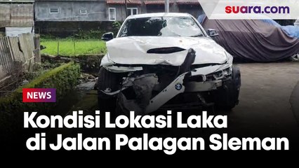 Kondisi Lokasi Kecelakaan di Jalan Palagan Sleman yang Melibatkan Mobil BMW dan Menewaskan 1 Mahasiswa UGM
