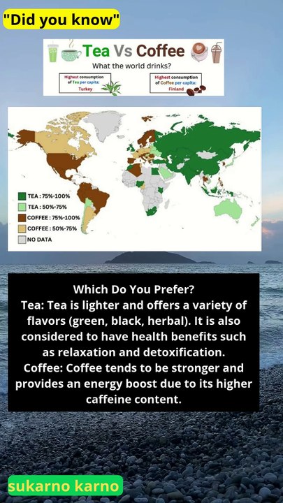 World map by tea consumption 🍵 vs coffee ☕️. Which do you prefer, tea or coffee #quotes #news