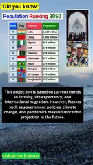 World population ranking in 2050 according to UN population projections #news