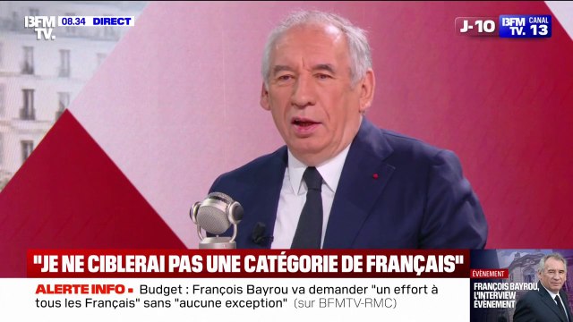Budget 2026: François Bayrou assure qu'il ne ciblera pas une catégorie de Français à l'exclusion des autres