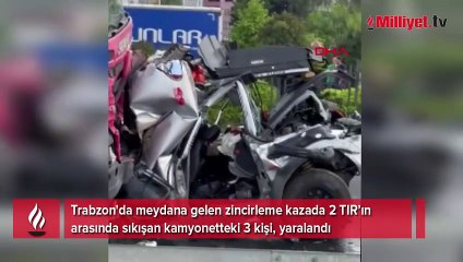 İki TIR arasında can pazarı! Zincirleme kazada kan donduran görüntü