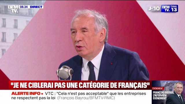 François Bayrou affirme qu'il prendrait l'accession du RN au pouvoir comme la poursuite d'un échec entretenu depuis des années