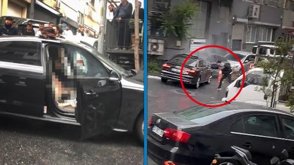 Pusu kurulan otomobile silahlı saldırı kamerada: Kurşun yağdırdılar, saldırganların 30 suç kaydı çıktı