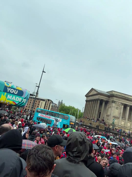 Scene as thousands of revellers locked outside Liverpool Lime Street railway station in wake of parade incident