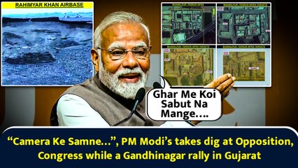“Camera Ke Samne…”, PM Modi’s takes dig at Opposition, Congress while a Gandhinagar rally in Gujarat