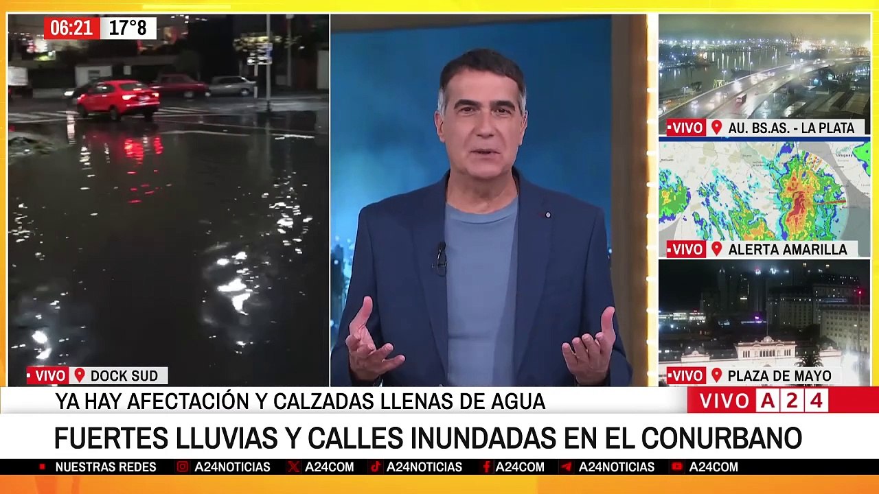 🔵 FUERTES LLUVIAS Y CALLES INUNDADAS EN EL CONURBANO