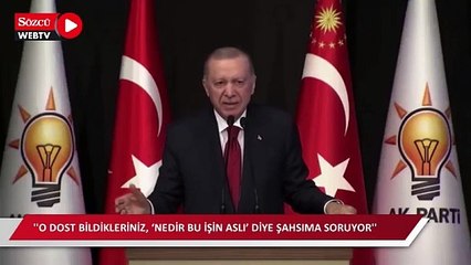 Erdoğan: ''O dost bildikleriniz, ‘Nedir bu işin aslı’ diye şahsıma soruyor''