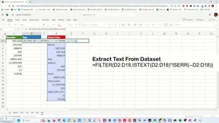 FILTER() to extract text and numbers from dataset - Excel Tips and Tricks
