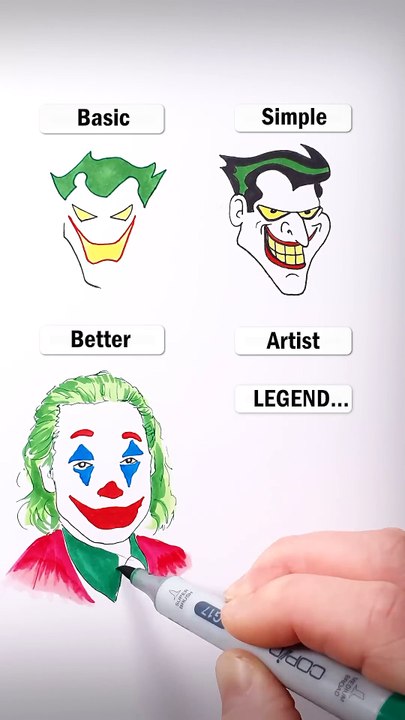 Draw Joker_ _art _drawing _shorts _joker _batman _howtodraw _easydraw
