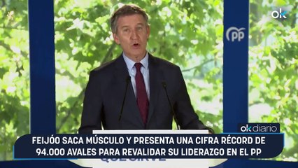 Feijóo saca músculo y presenta una cifra récord de 94.000 avales para revalidar su liderazgo en el PP