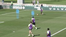 Real Betis training ahead of Chelsea conference league final