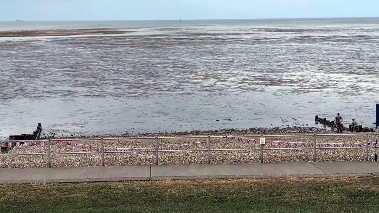 Bomb being safely detonated at Minster Leas Beach