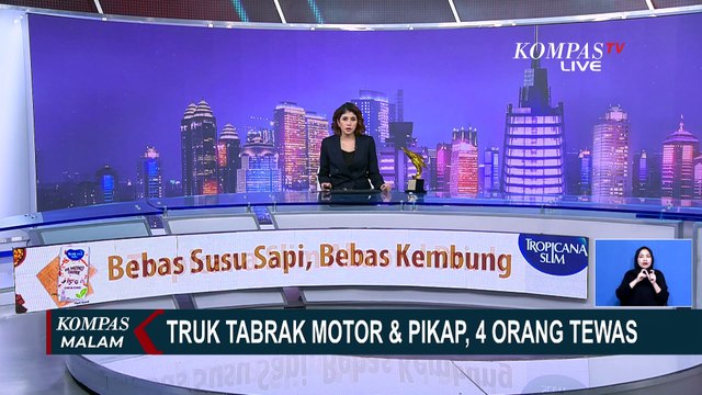 Kecelakaan Maut Truk Tabrak Motor dan Pikap, 4 Orang Tewas
