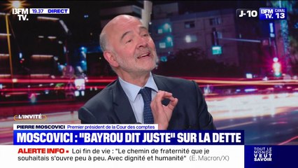 "Effort" des Français: "François Bayrou dit juste", affirme Pierre Moscovici, premier président de la Cour des comptes