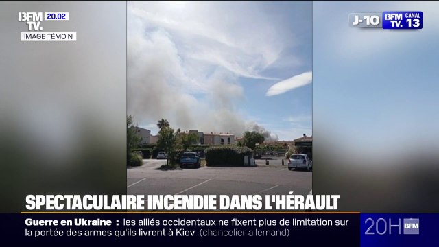 Hérault: un important incendie en cours dans un camping au Cap d'Agde