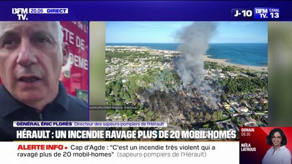 Cap d'Agde: "Un incendie très violent, mais globalement maîtrisé", explique le directeur des sapeurs-pompiers de l'Hérault
