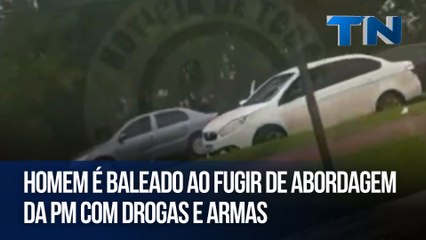 Homem é baleado ao fugir de abordagem da PM com drogas e armas