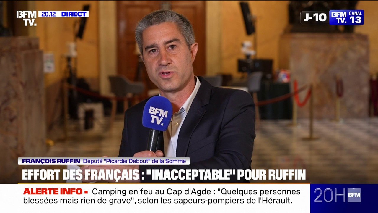 "Effort" des Français: "Si on ne montre pas l'exemple venant d'en haut, ça ne peut pas être accepté en bas", affirme François Ruffin (Picardie Debout)