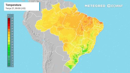 Previsão de temperatura até quarta-feira (28)