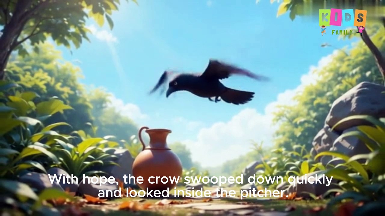The Thirsty Crow 🐦 | Animated Moral Story for Kids | #thirsty #crow #leason #cartoon
