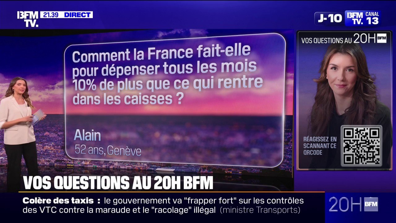 Comment la France fait-elle pour dépenser tous les mois 10% de plus que ce qui rentre dans les caisses? Vos questions au 20H BFM