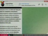Gobierno nacional emite alerta de viaje para los venezolanos que deseen ir a EE.UU.