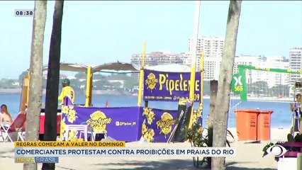 Ambulantes protestam contra novas regras para comércio nas praias do Rio