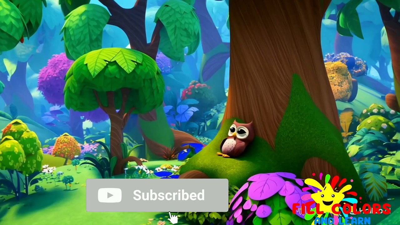 Sleepy Owl Lullaby 🦉 Gentle Bedtime Song for Babies & Kids | Fill Colors and Learn