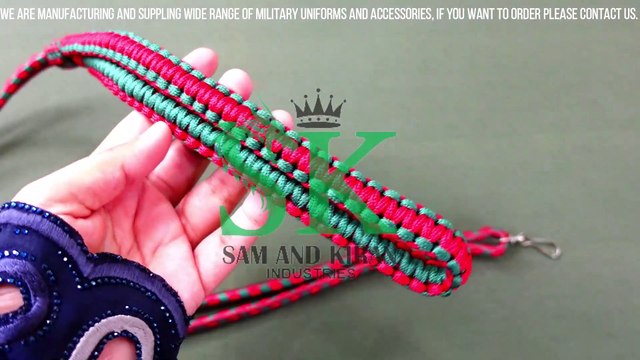 Lanyard Braid Whistle Cord red and Green, Military Security Officers Uniform Lanyard