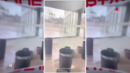 Denuncian goteras dentro del Congreso de Puebla