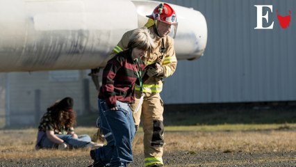 Emergency services run air crash simulation at Launceston Airport (28/5/25)