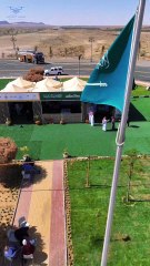 لقطاتٌ جويّة لاستقبال الحجاج في تيماء.. كرم وخُضرة وتنظيم