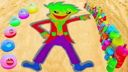 How to make Rainbow Joker Clown with Orbeez, Balloons of Fanta, Coca Cola, Mentos & Popular Sodas
