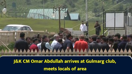 J&K CM Omar Abdullah arrives at Gulmarg club, meets locals of area
