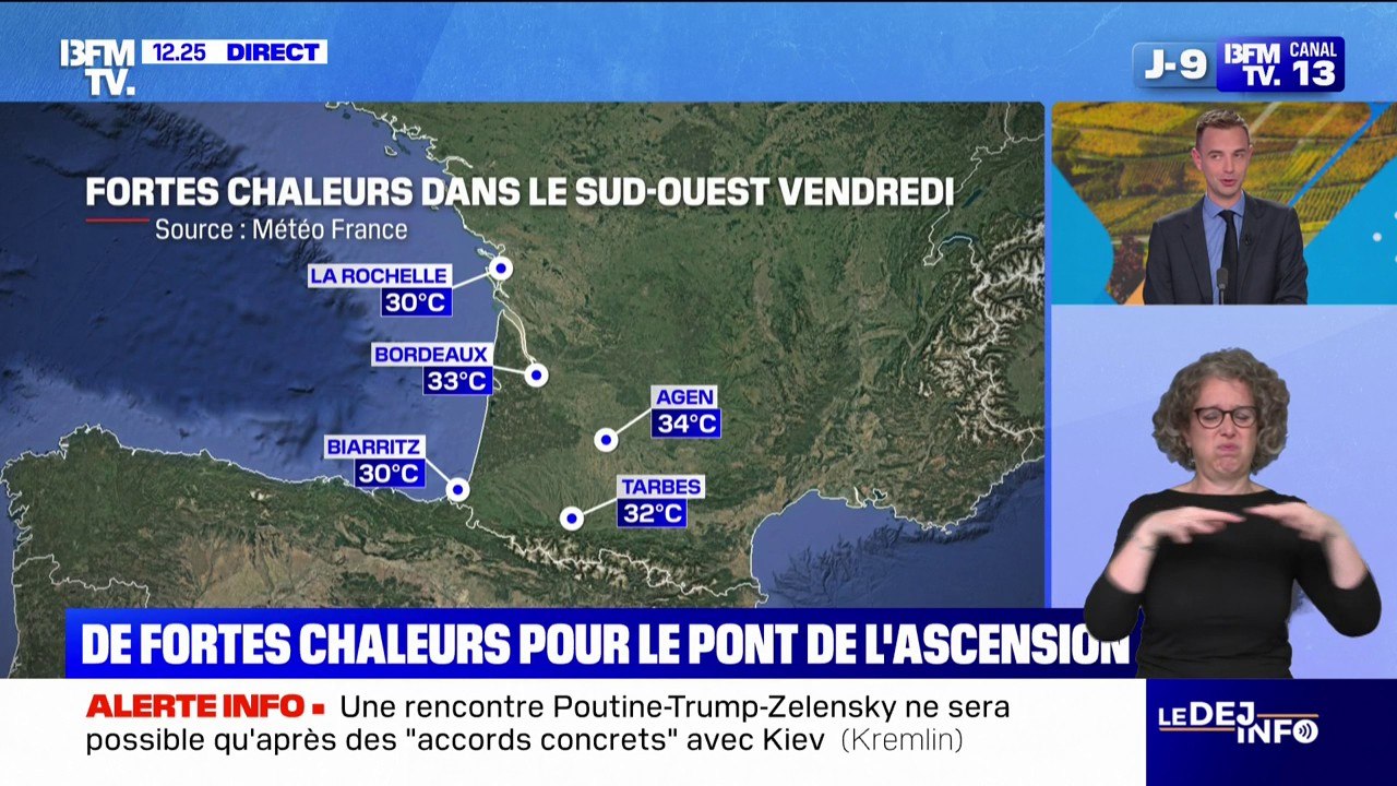 Pont de l'Ascension: de fortes chaleurs attendues dans le sud-ouest de la France
