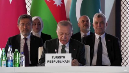 Cumhurbaşkanı Erdoğan'ın Azerbaycan'daki konuşması sırasında dikkat çeken anlar